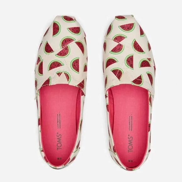 TOMS Sparkling Watermelon Slip On Alpargatas Size US 10 / Euro 42, Pre-owned - Picture 3 of 16